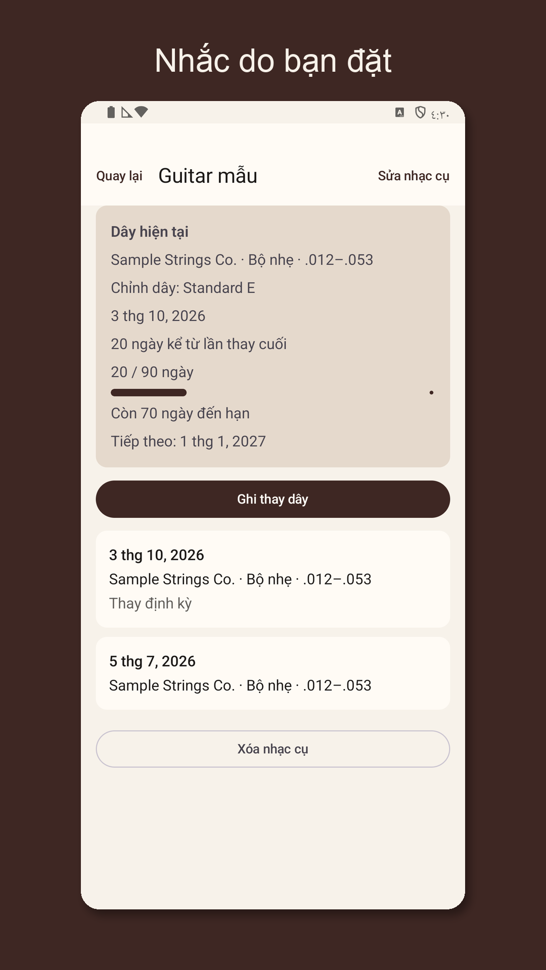 Stringrow: nhật ký thay dây — 3