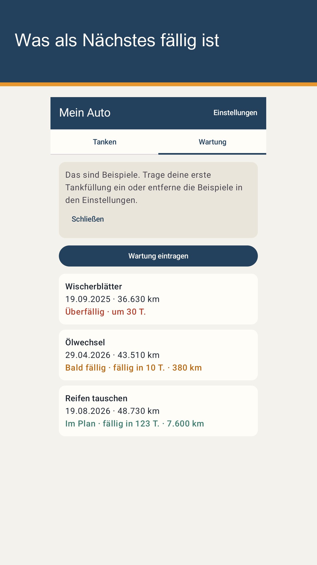 Tankrow: Tankbuch & Wartung — 3