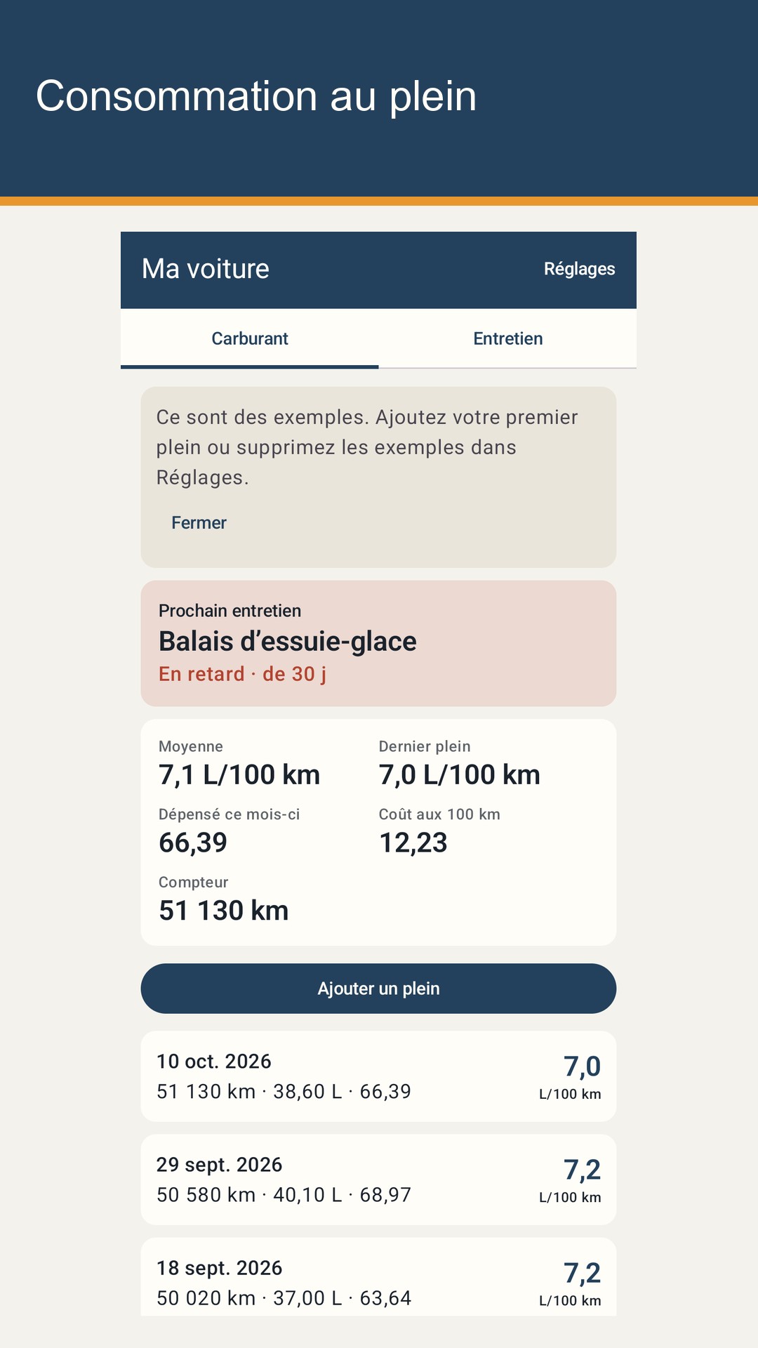 Tankrow: Conso et entretien