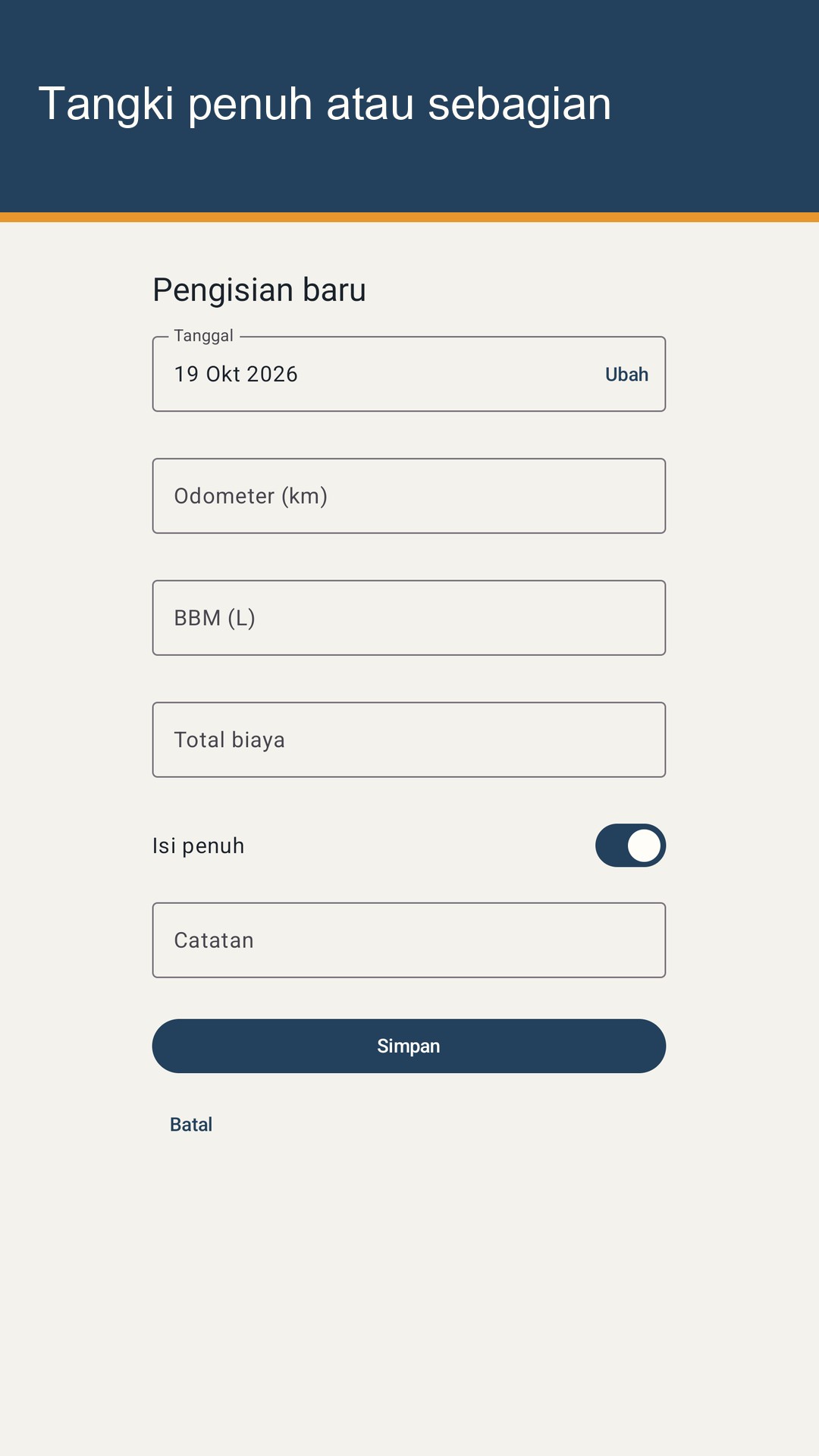 Tankrow: Catatan BBM & Servis — 2