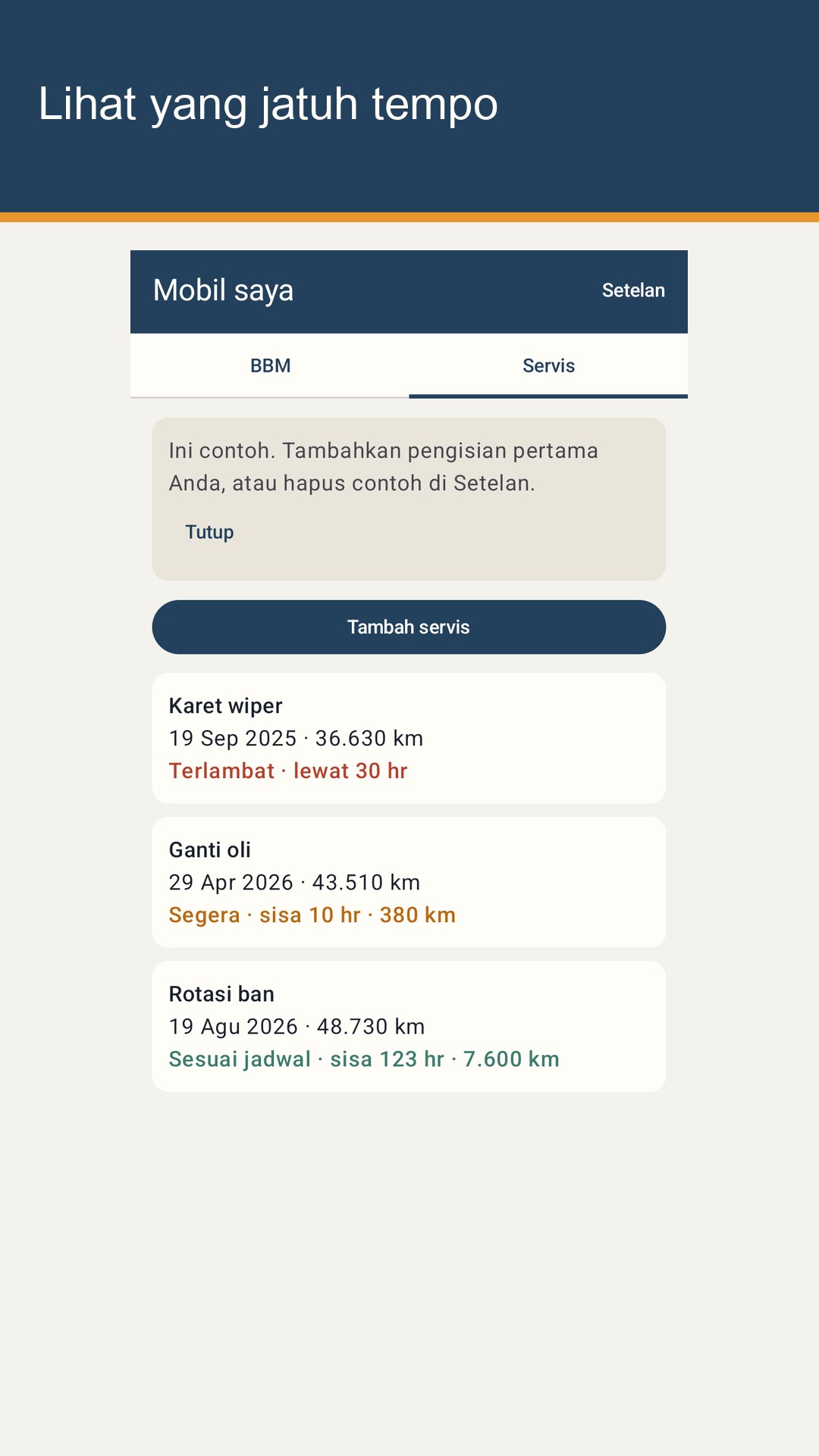 Tankrow: Catatan BBM & Servis — 3