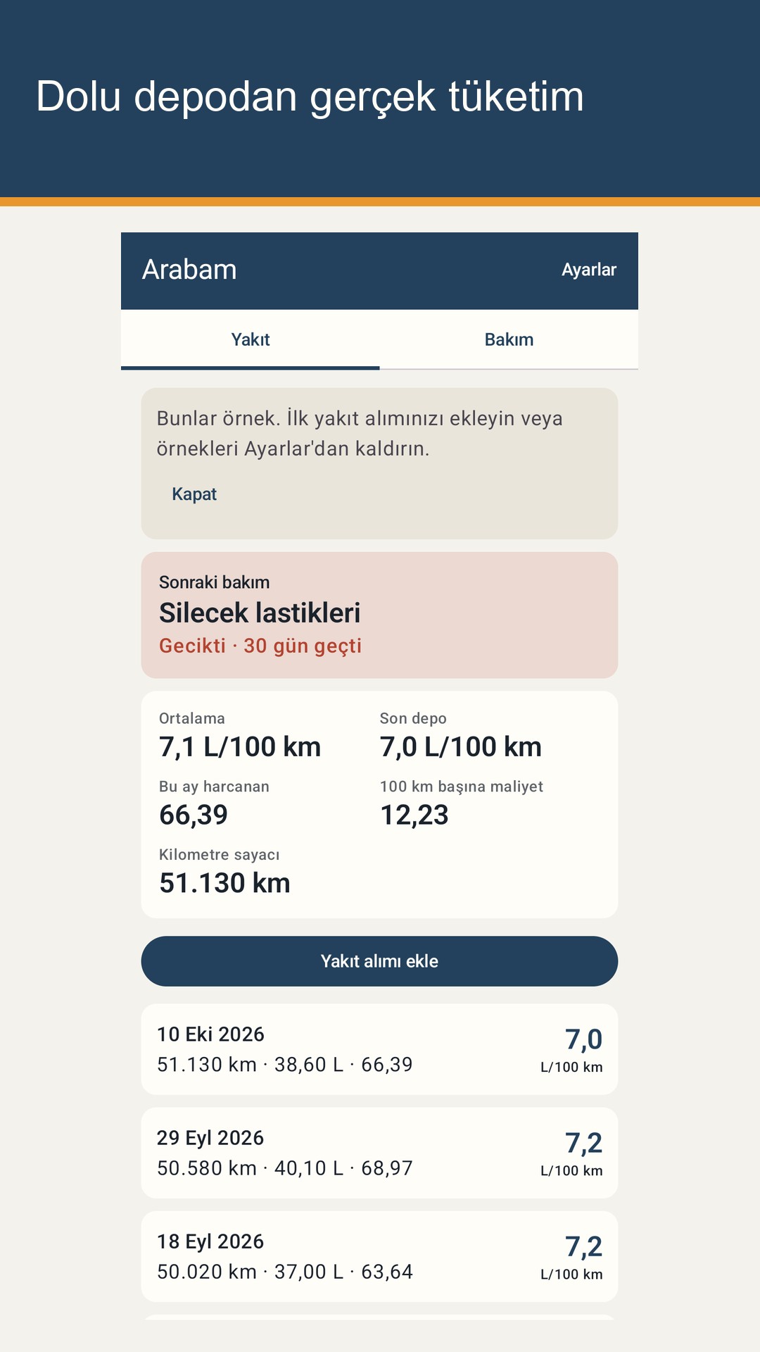 Tankrow: Yakıt ve Bakım Kaydı