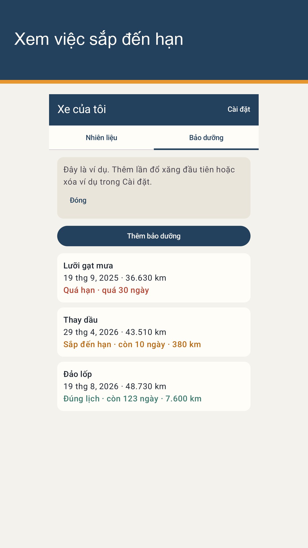 Tankrow: Sổ xăng và bảo dưỡng — 3